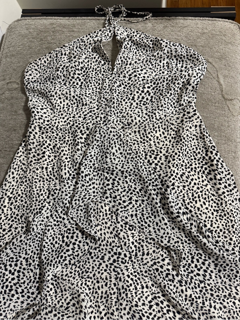 Lush Black & White Halter High-Low Dress
